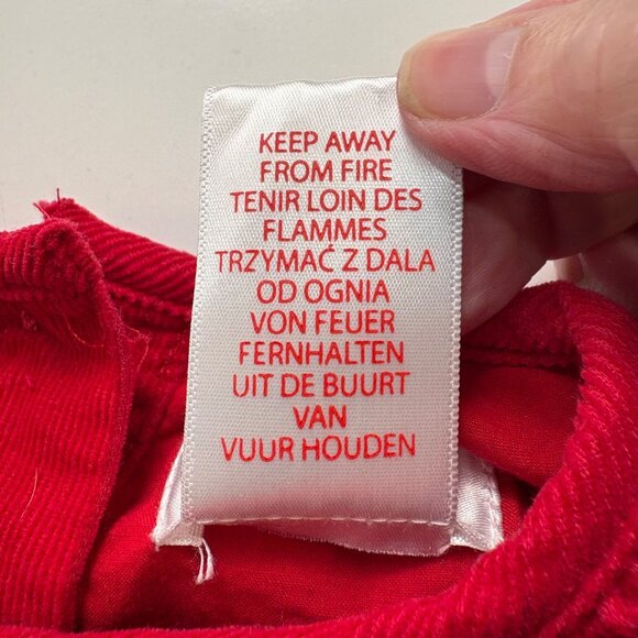 Kaisely Vintage Girls Red Corduroy Long Sleeve Dress 4T Holiday Winter - Picture 4 of 6